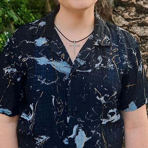 Nail Cross Necklace Sterling Silver 925 – Christian Three Nails Crucifixion Pendant for Men | Handmade in Jerusalem with Oxidized Antique Finish & Leather Cord3