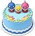 DecoSet Baby Shark Cake Topper, 3-Piece Set with Mom, Dad and Little One, Adorable Decorations with Collectible Figurines