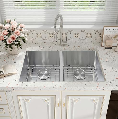Rhbamoa Double Bowl Kitchen Sink Undermount 31 inch
