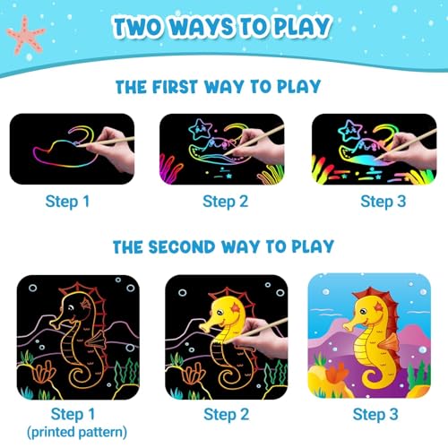 Image of ZMLM 24 Pack Rainbow Art Scratch Notebooks for Kids Birthday Party Favors