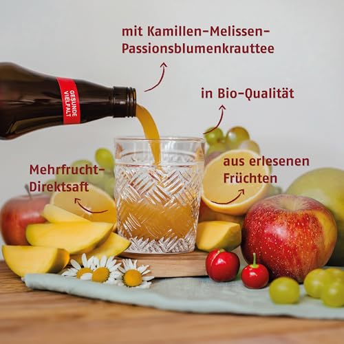 RABENHORST Innere Ruhe BIO, 6er Pack (6 x 700 ml) - Bio-Mehrfruchtsaft mit Kamillen-Melissen-Passionsblumenkrauttee