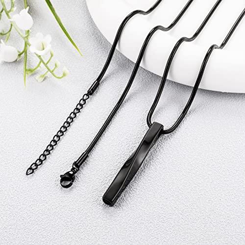 abooxiu Cremation Jewelry for Ashes Twist Ashes Necklace Urn Necklace for Ashes Cremation Necklace Stainless Steel Urn Pendant Memorial Keepsake for Women Men2