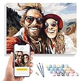 CXJINZE Custom Paint-by-Numbers Kit for Adults from Photo - Personalized Paint by Number for Beginners DIY Oil Painting Canvas for Home Decor Customized Gift for Women & Men (12 * 16inch)