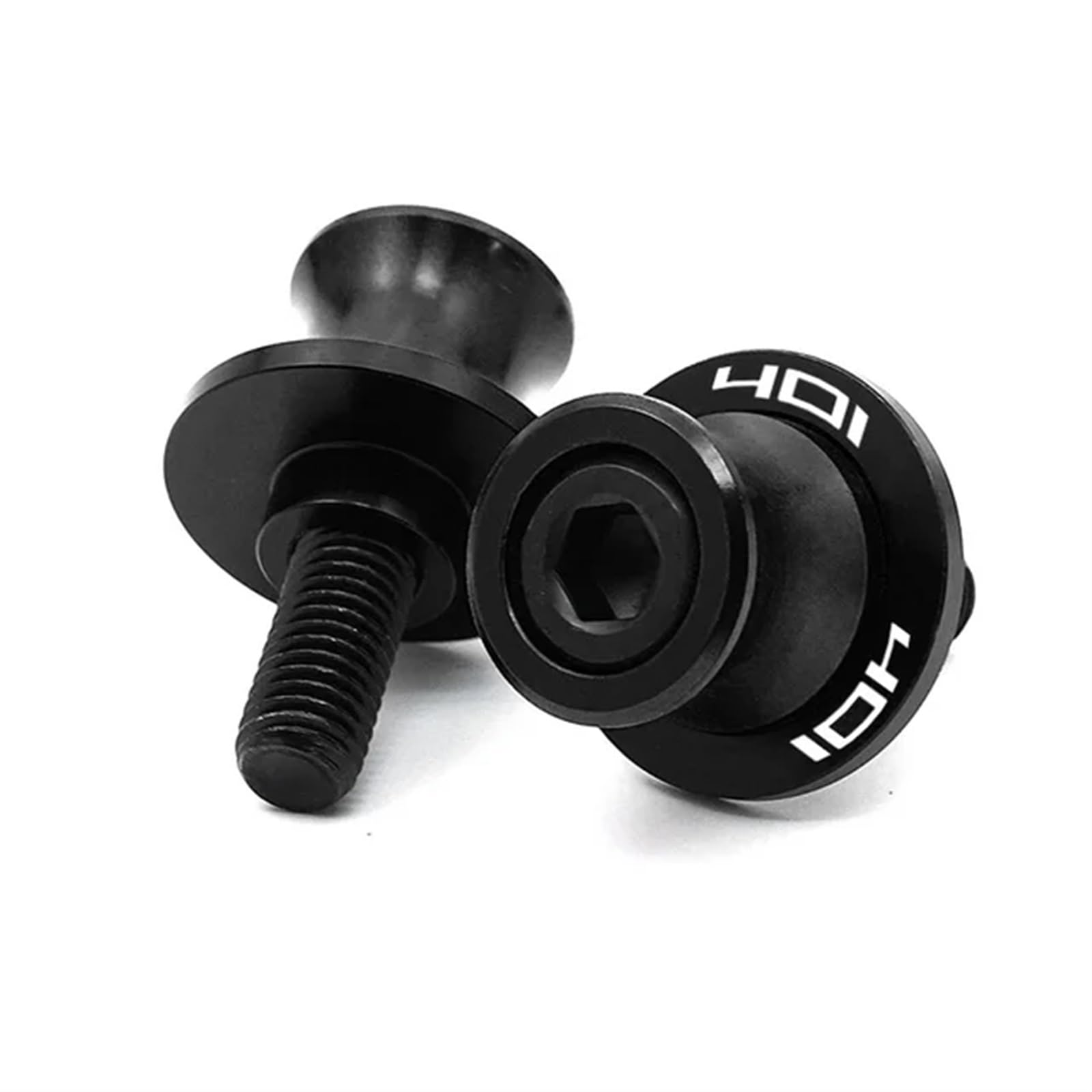 Passend for Husqvarna Svartpilen 401 701 125 250 Motorrad CNC Aluminium M10 Schwingenspulen Schieberständerschraube 10MM Schrauben Zubehör Hinterer Kipphebel mit Gewinde(Black-401)