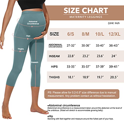Blongw 2 Pack Maternity Leggings Over The Belly Pregnancy Yoga Pants Tights Active Wear Athletic Soft Workout Leggings,Capri,M #TOP4