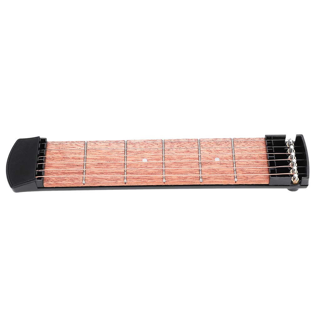 6 String 6 Fret Pocket Guitar Chord Trainer Portable Guitar Practice Tool SEAFRONT for Home and Travel, Black