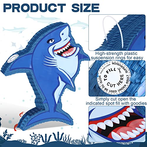 Capoda Shark Piñata 16.5" with Blindfold Stick for Kids Birthday Party - image 3