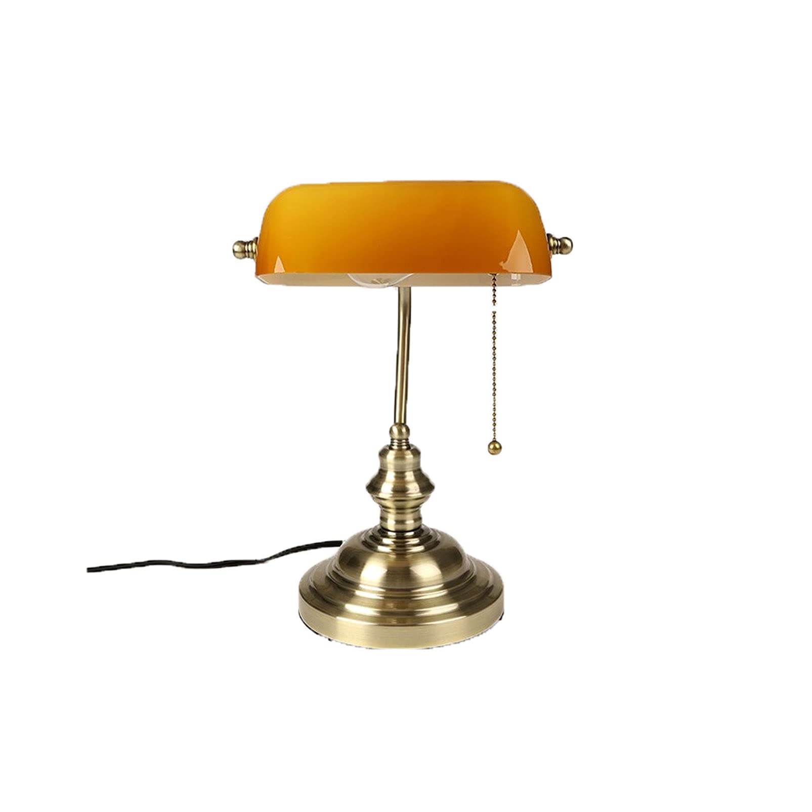 shengyi Bankers Table Lamp Retro Industrial Classical E27 Glass lampshade Cover Switch Desk Lights for Bedroom Study Reading Desk Lights for Office