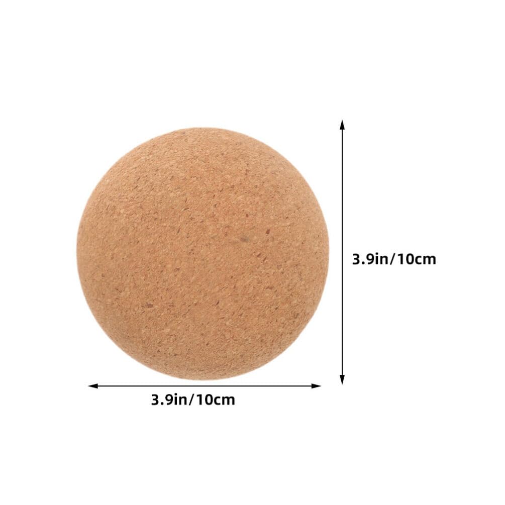 Pelota de Masaje de Corcho Marrón, 2 Piezas para Yoga | Uso en Ejercicio y Relajación, para Espalda, Cuello y Pies, Formato Compacto de Doble