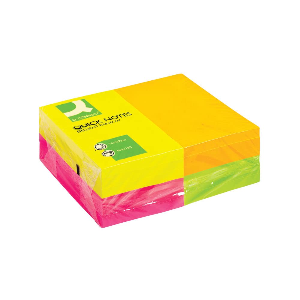 Q-Connect Quick Notes 76 x 127mm Neon (Pack of 12) KF01350