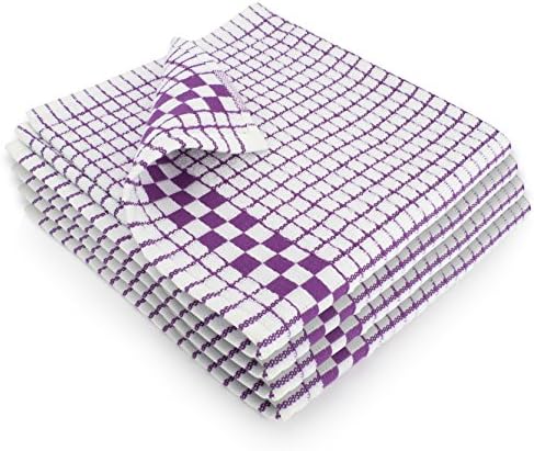Fecido Classic Kitchen Dish Towels with Hanging Loop - Set of 4, Purple