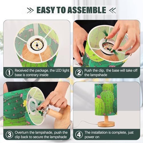 Lámpara de mesa cactus infantil con puerto USB miniatura 4