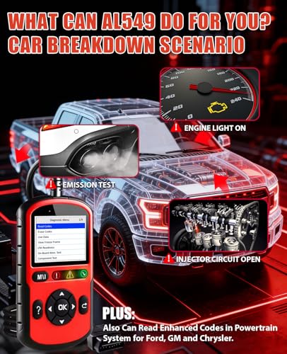 Autel OBD2 Scanner AutoLink AL549: Check Engine Code Reader ABS Diagnostic Tool, Universal Car Battery & Alternator Test, Upgrade Ver. of Autel AL519 MaxiLink ML519 OBDII CAN Diagnostic Scan Tool - Image 3