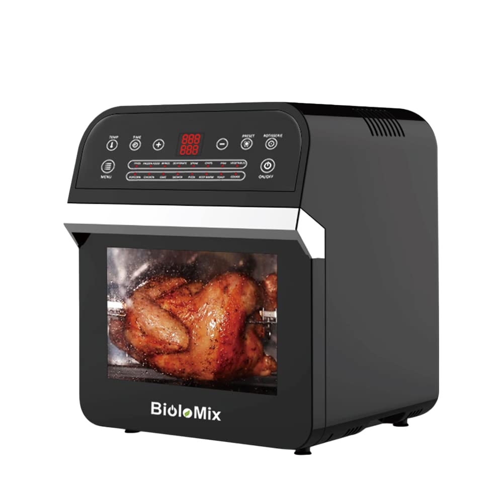 Biolomix Large Capacity Air Fryer Oven With Led Digital Touchscreen17 Preset Cooking Functions For Bake Pizza Black , Ma510T"Min 1 year manufacturer warranty"