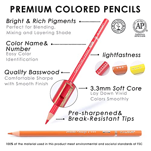 Kalour Professional Colored Pencils,Set Of 240 Colors,Artists Soft Core With Vibrant Color,Ideal For Drawing Sketching Shading,Coloring Pencils For Adults Artists Beginners #TOP1