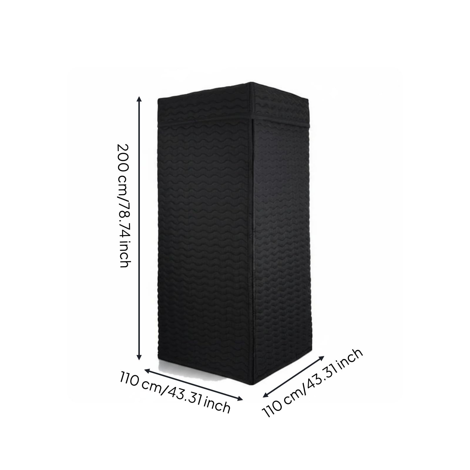 Cabine Vocale Portable Capitonné Cabine Insonorisée Texturé Matériel Audio pour Podcasteurs, 110 110 200cm