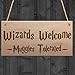 Price comparison product image Red Ocean Wizards Welcome Muggles Tolerated Gift Hanging Plaque Magic Home Sign