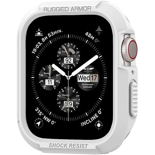 Spigen Rugged Armor Protector Designed for Apple Watch Case Series 9/8/SE2/7/6/SE/5/4 41mm/40mm - White