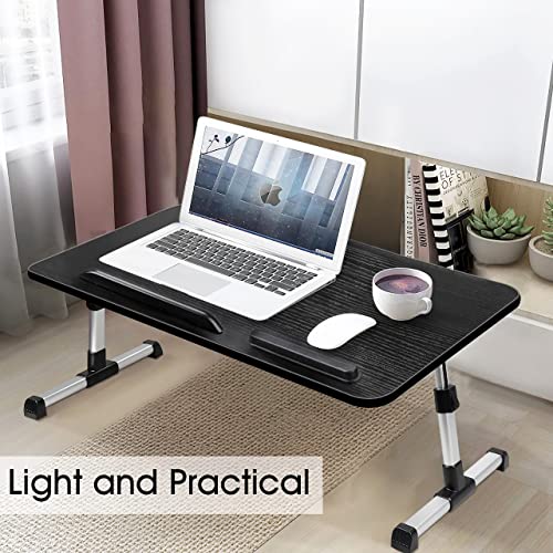 AirOpen Mesa Cama, Bandeja Cama Regulable en Altura y Ángulo, Mesa Plegable Portatil con Cajón y Ranura para Pad, Mesa para Cama, Sofa, Suelo (60 x 34 cm, Negro) - imagen 7