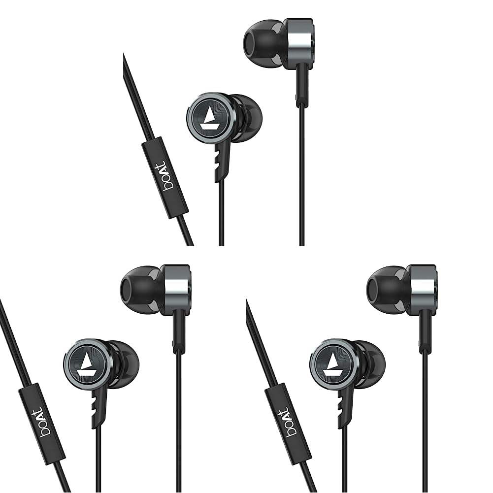 boAt BassHeads 122 Wired in Ear Earphones with Heavy Bass, Integrated