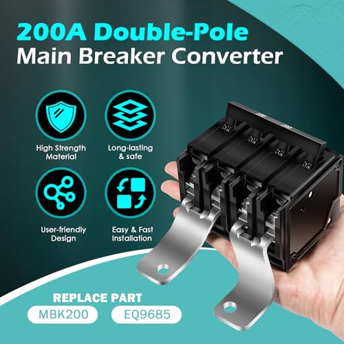 #MBK200 200 Amp 2-Pole Main Breaker Conversion Kit, Compatible with Siemens EQ Load Centers, 120/240 VAC, Overload/Short-Circuit Protection, Replacement Part EQ9685 - Thumbnail 2