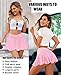 Avidlove Women Pleated Mini Skirt Elastic Waist Skater Skirt Summer Ruffle Lingerie Sexy Skirts (PinkXL)
