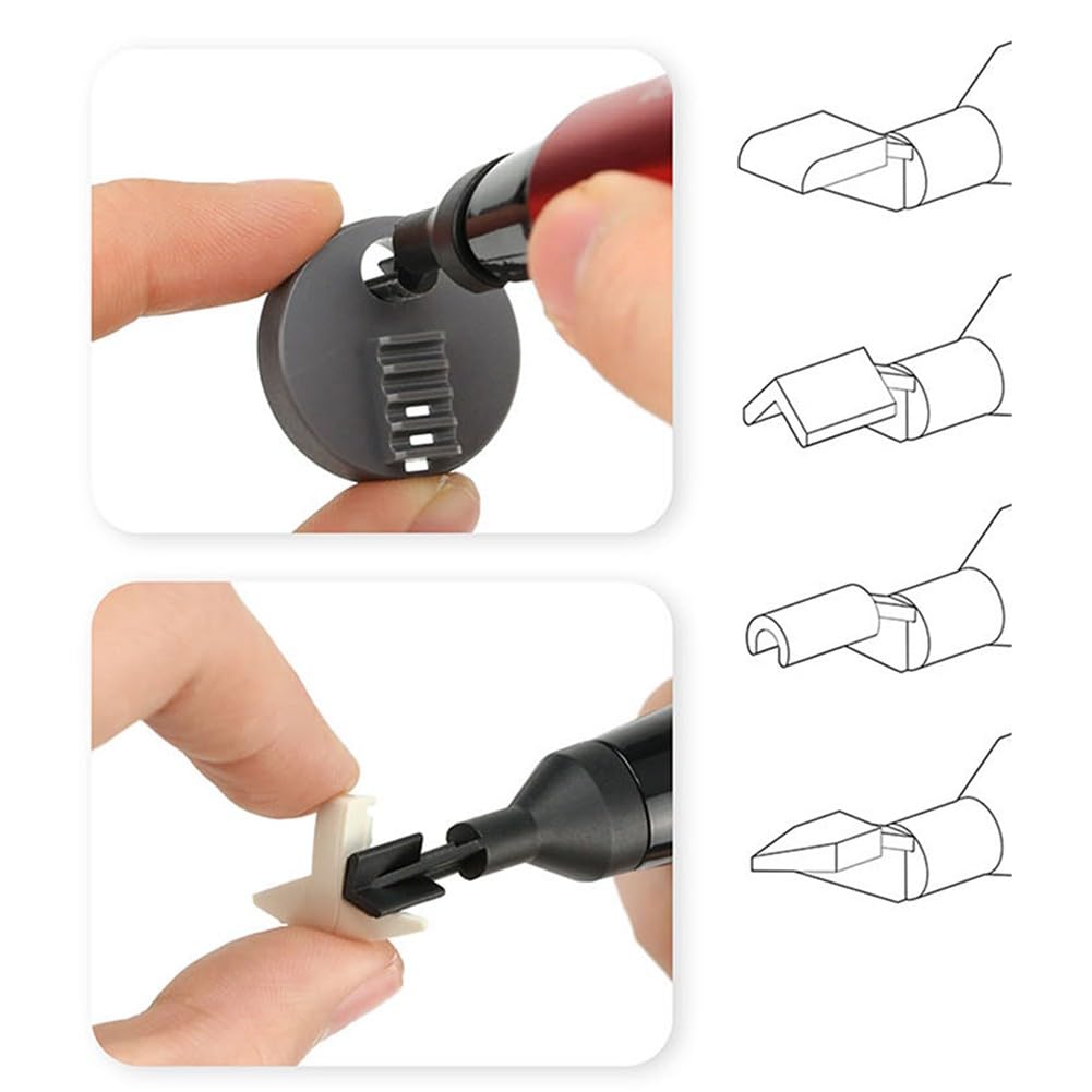 Juego de mini lijadora recíproca con 8 puntas de nailon, 3 velocidades ajustables 2800-3600 CPM, para moler y pulir madera y manualidades, color rojo