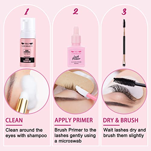 Lash Primer For Eyelash Extensions, 15Ml Eyelash Primer, Lash Extension Primer Pre-Treatment Protein Clean Natural Lashes Increase Glue Bonding Retention Special Dropper (Clear, 15Ml) #TOP4