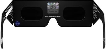 Solar Eclipse Glasses ISO 12312-2 & CE Certified – Safe Solar Viewing for Direct Sun & August 2026 Eclipse | Paper Cardboard Frame, Made in EU | For Kids & Adults