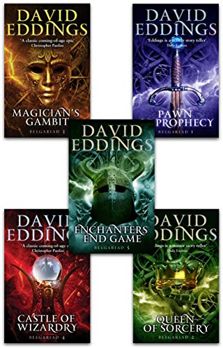 The Belgariad Series 5 Books Collection Set By David Eddings (Pawn of Prophecy, Queen of Sorcery, Magicians Gambit, Castle of Wizardry, Enchanters End Game)