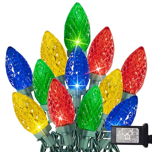 TW SHINE C9 Christmas Lights, 100 LED 66 FT Christmas String Lights Outdoor with 8 Modes Timer Waterproof Connectable for Indoor Yard Xmas Tree House Decorations (Multi-Color) TW SHINE C9 Christmas Lights, 100 LED 66 FT Christmas String Lights Outdoor with 8 Modes Timer Waterproof Connectable for Indoor Yard Xmas Tree House Decorations (Multi-Color)