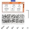 HELIFOUNER 65 Pieces 5 Sizes 304 Stainless Steel 1/4-20 x 3/8" 1/2" 5/8" 3/4" 1" UNC Thread Button Head Socket Cap Screws Bolts Kit