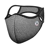 FROGMASK Mascherina Anti-Inquinamento per Ciclismo e Motociclismo,Lavabile e Riutilizzabile, Anti-Polline e Anti-Polvere, Nero e Bianco, Filtro FFP2, Taglia M