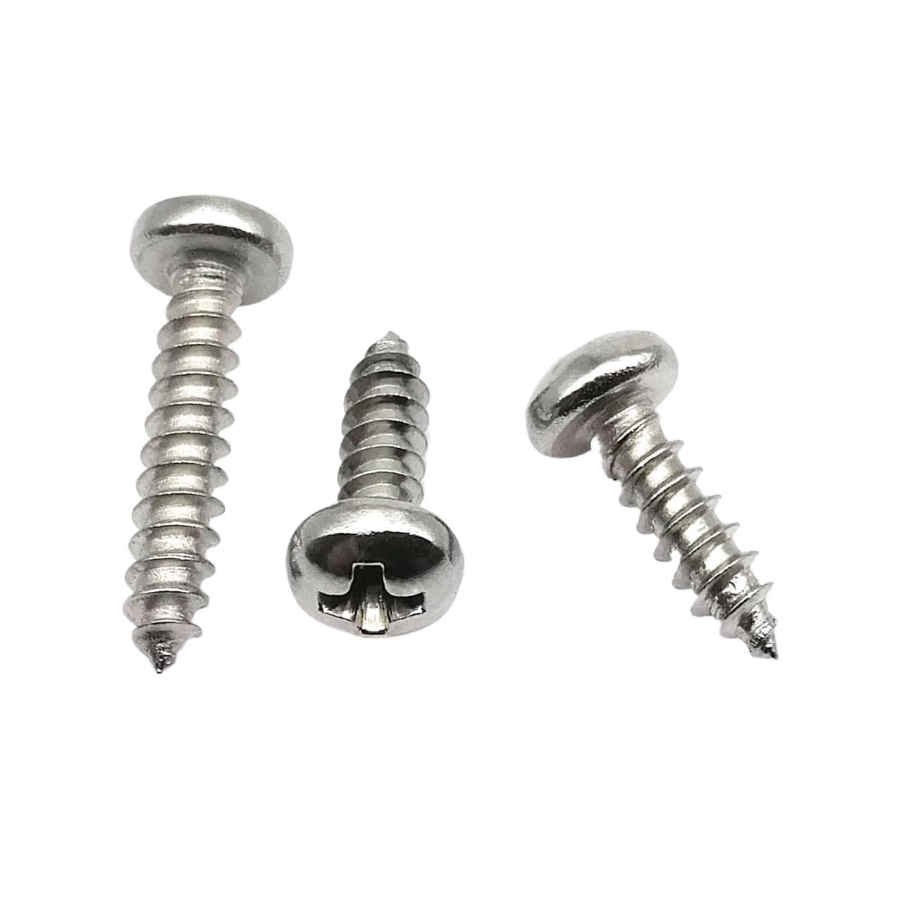 BTYQKZVPM Pan Head Self Tapping Screws, 100PC M1-M4 3-8MM Cross Pan Round Head Self Tapping Wood Screws(M4/304 Stainless,8MM)