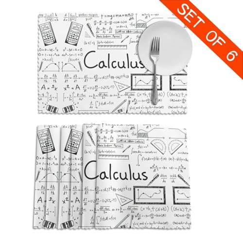 Sets de table géométriques mathématiques polyester cuisine lavables 30x45