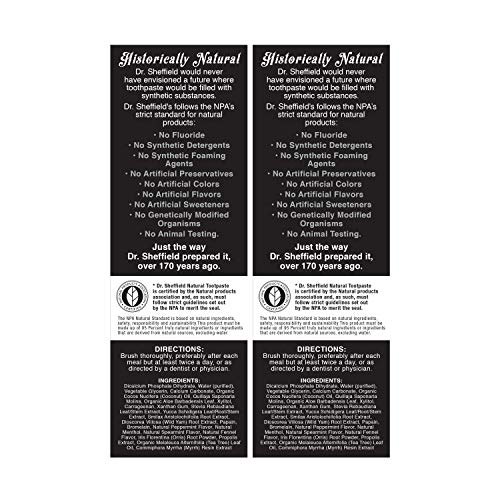 Dr. Sheffield's Dr. Sheffield’s The Original Toothpaste (Extra-Whitening) - Great Tasting, Fluoride Free Toothpaste/Freshen Your Breath, Whiten Your Teeth, Reduce Plaque (2-Pack)