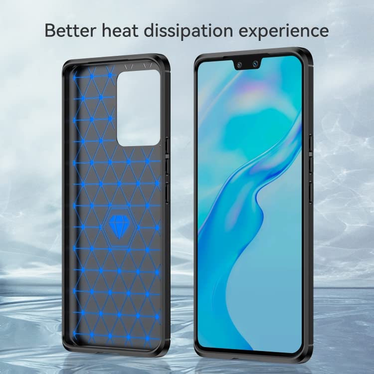Image of NPRC Hybrid Ultra Slim Protective Case TPU Non-Slip Carbon Fiber Texture Shockproof Case Cover for Vivo V23 pro - Black