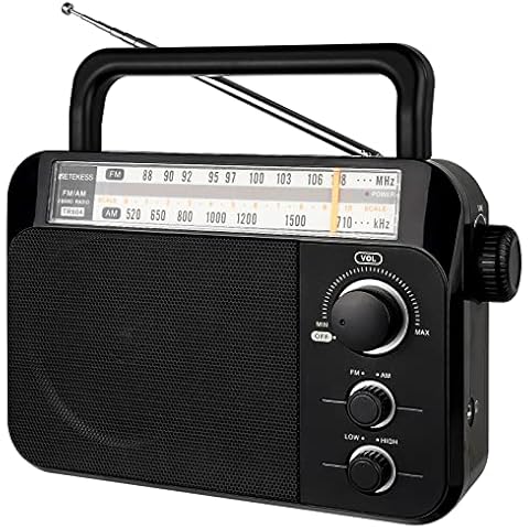 Retekess TR604 AM FM Radio, Battery Operated Radio Portable, AM FM Radio Plug in Wall, High/Low Tone Mode, Big Speaker, Earphone Jack,for Senior, Home Cover