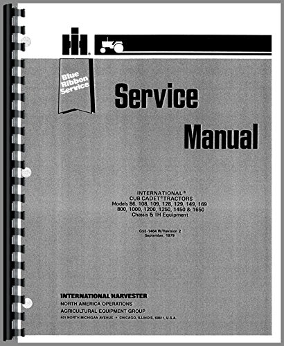 International Harvester Cub Cadet 128 Lawn & Garden Tractor Service Manual      Plastic Comb