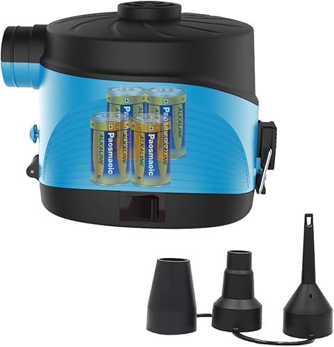 OBEST Bomba de aire eléctrica portátil de llenado rápido con 3 boquillas para acampar al aire libre, cojines inflables, anillo de natación, cama,