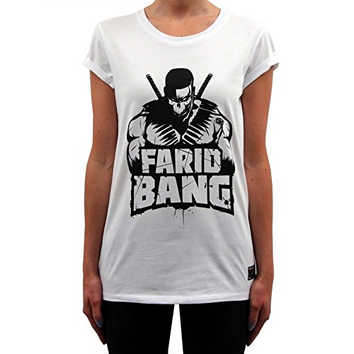 Banger Musik Frauen T-Shirt Farid BANG Logo (Weiss) (L)