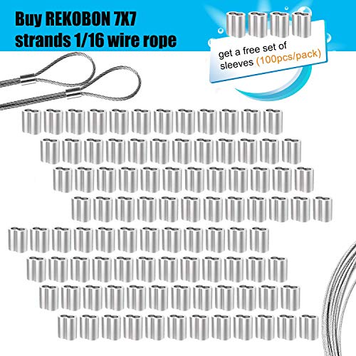 image for REKOBON Wire Rope, 1/16 Wire Rope, Stainless Steel 304 Wire Cable, 328