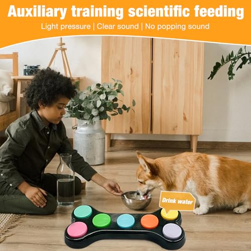 Hunde Buzzer Mit Aufnahmefunktion, Satz Von 7 Farben Hunde Kommunikation Button, Buzzer mit Sound, Hunde Buttons zum sprechen, Hundeknopf für die Kommunikation, Buttons Intelligenzspielzeug Für Hunde