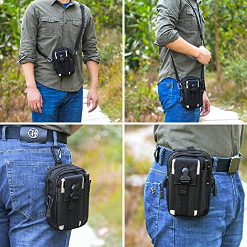 flintronic Taktische Hüfttaschen, Militär Kompakt Gürteltasche Multifunktional Bauchtasche Tasche Beutel für Camping Wandern Radfahren Klettern und Reisen Mit Karabiner, Nylon