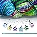 Pet Paw Glitter Locking Clips Stitch Markers Set for Crochet Knitting | Handmade by Pretty Warm Designs | Dog Cat Paws Metal Enamel Glitter Charms Removable Knit Marker Yarn Holder Accessories Gift