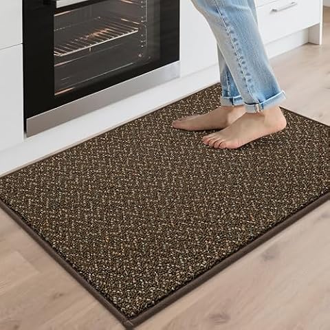 COSY HOMEER Kitchen Rugs Non-Slip Washable Kitchen Floor Mats 20"x32" Brown — $19.99 (23% off)