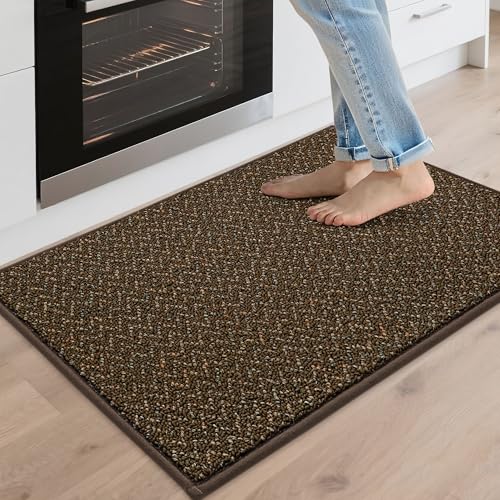 Cosy Homeer COSY HOMEER Kitchen Rugs Non-Slip Washable Kitchen Floor Mats 20"x32" Brown