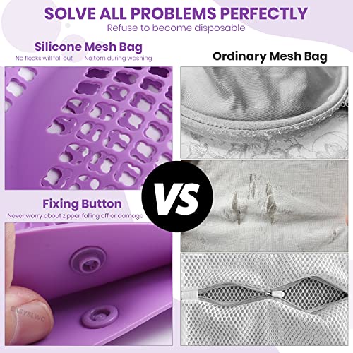 Bra Washing Bag For Laundry, Silicone Mesh Lingerie Bags For Washing Delicates, Laundry Bag For Washing Machine & Dryer Washing Bags For A-C Cup Bras, Maternity Bras, Sports Bras, Sexy Bras(Purple) #TOP3