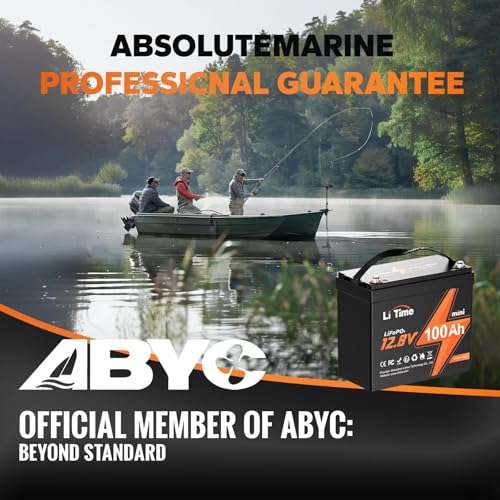 Image of LiTime 12V 100Ah Xtra-Mini Bluetooth Trolling Motor LiFePO4 Battery, 12 Volt MINI Small Lithium Batteries, Up to 15000 Deep Cycle, 100A BMS for RV, Camper, Travel Trailers, Boat, Yacht, Kayak (2-Pack)