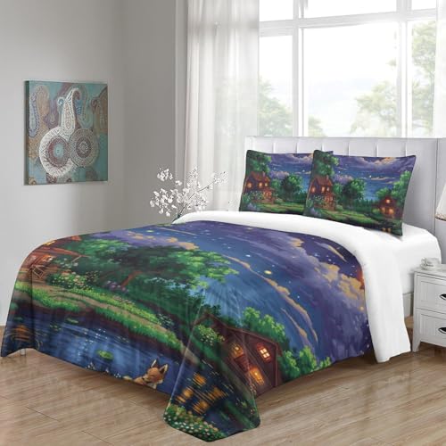 Housse de couette 3D imprimée lit double 200x200 parure de lit enfants ados - 5